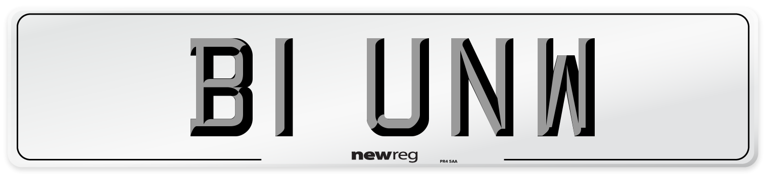 B1 UNW Number Plate from New Reg